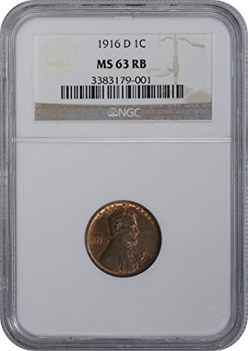 1916-D Lincoln Cent, MS63RB, NGC