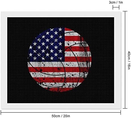 Флаг на САЩ Волейбол Диамантена Живопис Комплекти 5D направи си САМ Пълна Тренировка Планински Кристал Изкуство Стенен Декор за Възрастни 16 x 20