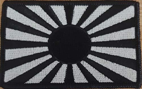 Нашивка с Бродирани Флага на Японската Империя на Изгряващото Слънце с Цип Кука и Контур, Тактическа Патриотическая Емблемата