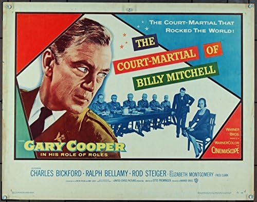 Военен съд над Били Мичъл (1956) Оригинален Плакат на половината лист (22x28) Много Хороший5658