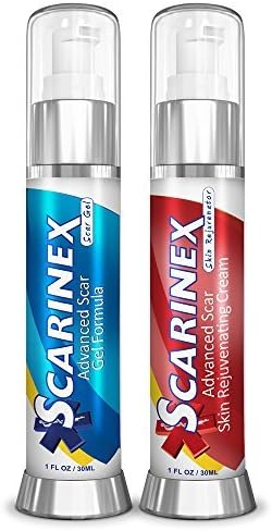 Здравето на потребителите Scarinex - Предпазва и премахва белези - Придава допълнителна здравина - 3 Гел за белези и 3 крем за подмладяване
