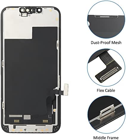 JQYDZH за iPhone 13 Замяната на екрана 6,1 инча, LCD сензорен дисплей, Дигитайзер в събирането на средства за ремонт, Съвместим