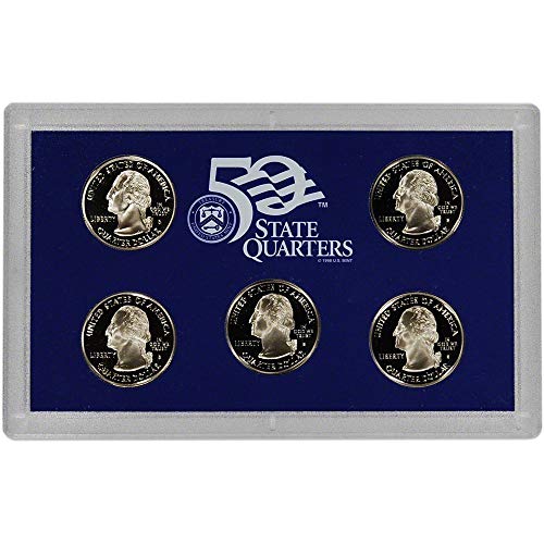 Комплект за проверка на САЩ, 2004 г. съобщение на 5 БР. В оригиналната опаковка от монетния двор State quarters Proof