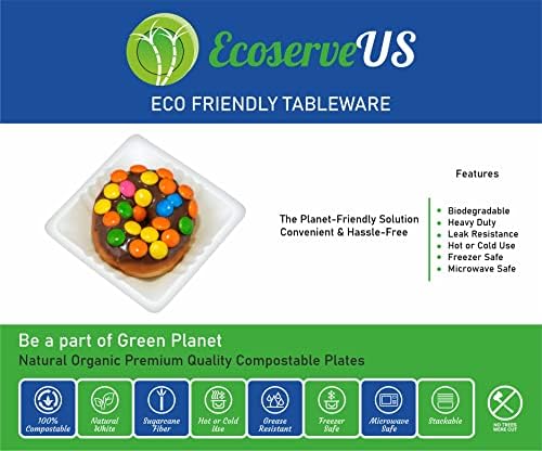 За еднократна употреба Хартиени Чаши EcoserveUS в 50 опаковки, размер на 6 унции, Фирма Натурална Торта от захарна Тръстика,