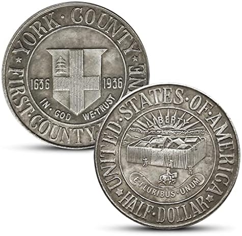 Монета в Полдоллара до 300-годишнината Йорк 1936 г Чуждестранна Възпоменателна Монета Старинни Занаяти