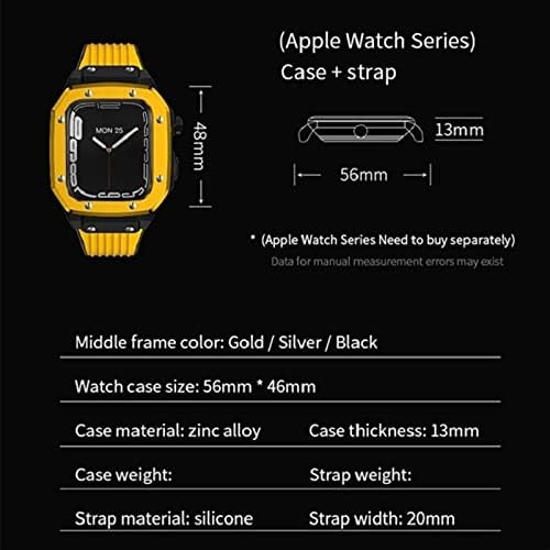 NEYENS за Apple Watch Band Series 7 Мъжки корпус за часа от сплав 44 мм 42 мм 45 мм Луксозни Метални, Гумени Аксесоари за