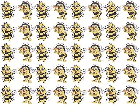 40шт Малки Дървени Орнаменти във формата на Пчелите Малка Боядисани Пчела С Фиксирана Облегалка Мультяшные Декоративни Копчета във формата