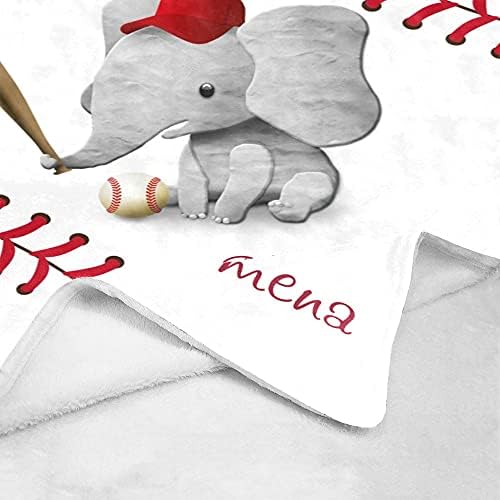 Персонални Детско Одеяло под формата на Бейзболен Слон с Име, Произведени по Поръчка за Детски Флисовые Одеяла за Момчета и Момичета, Гоблен