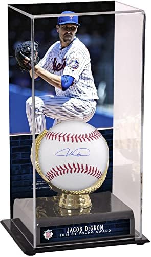 Бейзболна витрина Джейкоба Дегрома Ню Йорк Метс с Автограф и Златната Ръкавица NL Cy Young Награда на 2018 г. с участието на бейзболни