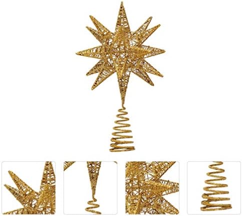 VALICLUD Ретро Декор на Реколтата, Бижута Златна Коледна Елха Topper Блестяща Звезда на Върха на Коледната Елха Украса на Фестивалната