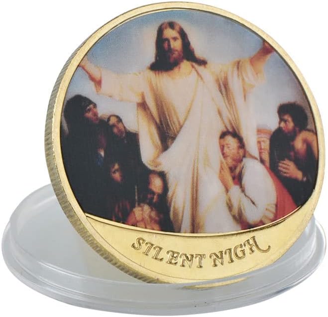 Вяра Кръста на Исус Възпоменателна Монета Златна и Сребърна Монета С Релефни Метални Икона Занаяти Подарък (Злато)