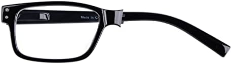 (Черно-за лявото око + 2,50, Черно-за дясното око + 1,50) Очила за четене с различна якост за всяко око