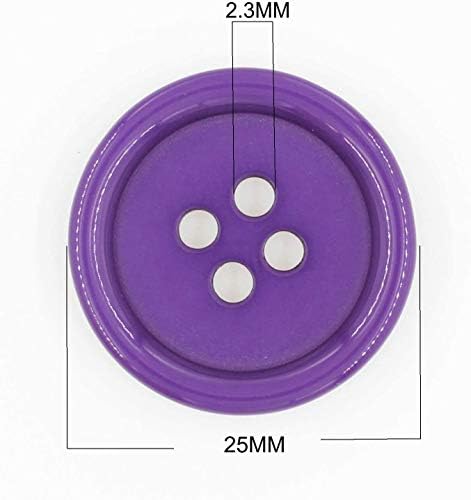 1 инч (25 мм), Шиене на Копчета от смола с равна обратна страна, за да работи 8 Цвята в опаковка от 80 броя (от всеки цвят по 10 бр.) Leekayer
