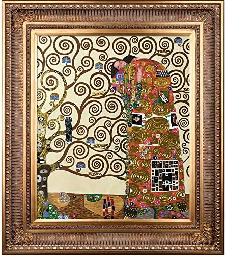 La Pastiche Картината на Густав Климт Прегръдка, Украсена с метал, В златна рамка перламутровой