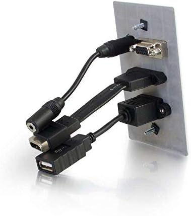 C2G 39706 HDMI, VGA, 3.5 мм Аудио и USB Преминават През Стенни панела с един вход, Бял