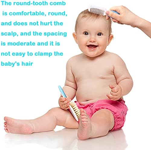 Детска четка за коса Duruan с мека козя кожа четка-идеална за шапки за люлката-за бебета и малки деца малки деца-Естествен Идеален