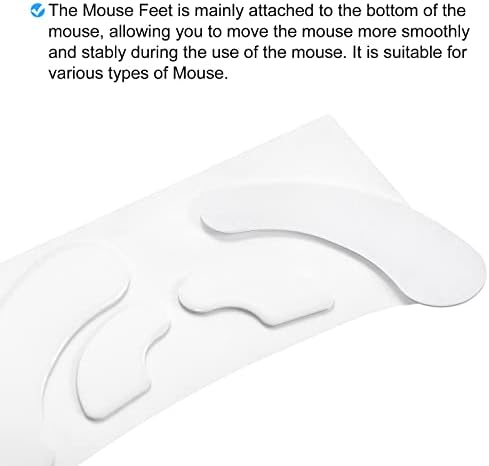 PATIKIL Заоблени Извити Ръбове Крачета на Мишката Накладки за Кънки 0,6 мм за 310 Безжични Игрови Крачета на Мишката Подмяна на Бял 4 бр./2