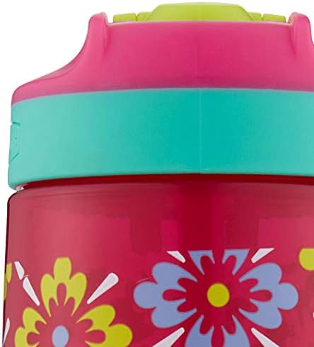 Детска Запечатани бутилка за вода Rubbermaid Sip, 14 унция С изображение на цветя Тики