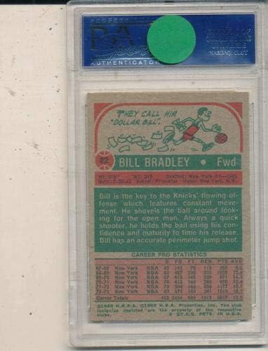 1973 Карта на Бил Брадли никса Topps 82 psa 7 nm - Бейзболни картички с надпис