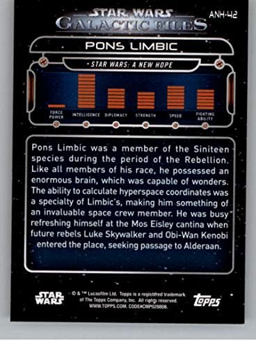 2018 Topps Star Wars Galactic Files ANH-42 Pons Limbic Официалната Неспортивная Търговска картичка в NM или по-добро състояние