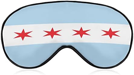 Маска за очи Chicago Flag Sleep Eye Mask Меки Калъфи За Очите, Блокер Светлина, Превръзка на Очите и с Регулируема Каишка