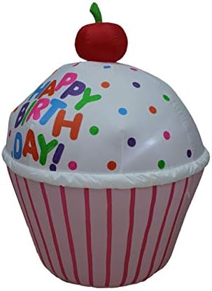 Два комплекта бижута за рожден ден и патриотична партита, включително и надуваем cupcake честит рожден ден на височина 4 фута с череши