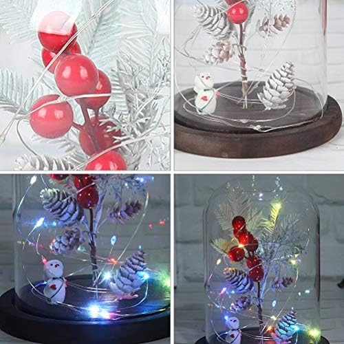 SOLUSTRE Коледна Лампа Коледна Декоративна Лампа със Стъклен Капак Коледна Лампа Настолна Лампа