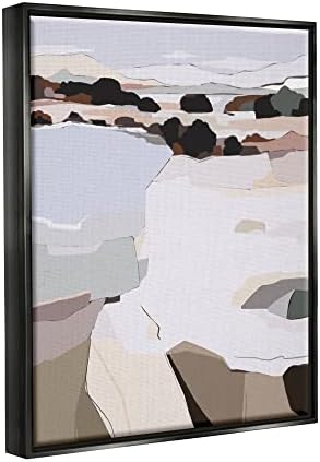 Ступелл Industries Абстрактна Картина с Пейзаж от Озерными Скалите Плаваща Рамка, Дизайн на Никита Яривалы