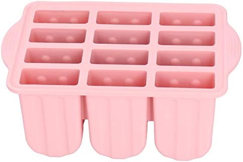 SALALIS Кухненски инструменти за сладолед Силикон силикон за дома (розово + 50 пръчки за сладолед, синьо)