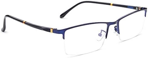 Фотохромичните Сиви Очила за четене в Половината на Рамка + 4,50 Здравина Мъжки слънчеви Очила за четене в синя Рамка WoStrength