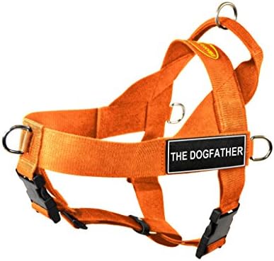 Универсална Шлейка за кучета Dean & Tyler DT без сцепление с Ивици Dogfather, Малка, Оранжева