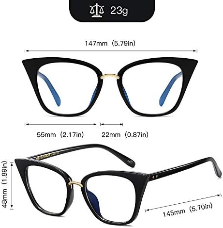MORESHINE 2 Опаковки Cateye Анти Синя Светлина Блокер на Компютърни Очила Модерен Дамски Рамки За Очила Анти UV Прозрачни Лещи