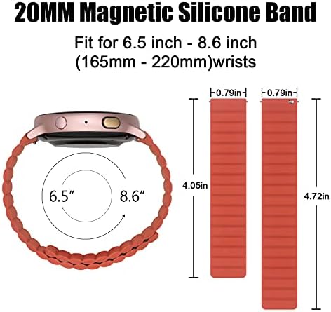 Магнитни въжета SinJonden Съвместим с Galaxy Watch 4 40 мм 44 мм/Galaxy Watch 4 Classic 42 мм и 46 мм/Active 2 40 мм 44 мм/ Galaxy