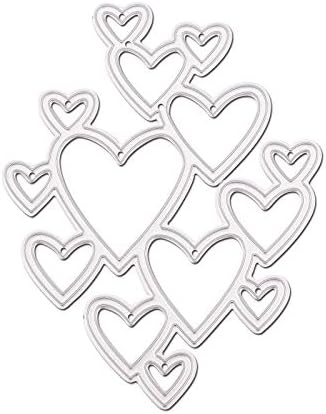 PH PandaHall Шаблони за рязане на сърцата, 1 бр., Шаблони за Scrapbooking от Въглеродна Стомана, 2,4x3,1 , с Релефен Шаблон, Любовни