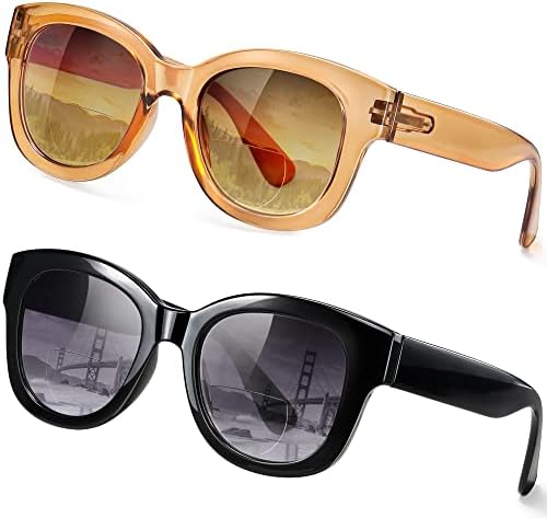 EYEGUARD 2 Опаковки Бифокальных Слънчеви очила за Четене за Жени UV400 Защита на Пружинном Панта Реколта Дизайнерски Слънчеви Очила