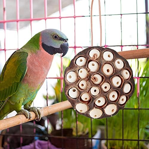 Играчки за дъвчене папагали Ruliyeefu - Естествени Играчки за птици под формата на Шушулки Лотос - Играчки за Дъвчене Папагали,