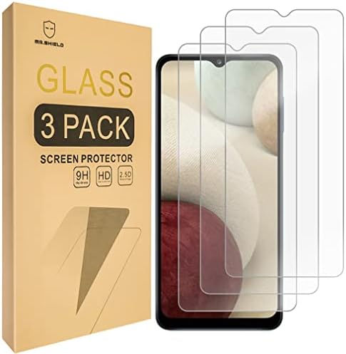Mr.Shield [Комплект от 3 позиции] е Предназначен за Samsung Galaxy M12 / Galaxy A12 [Закалено стъкло] [Японското стъкло твърдост 9H] Защитно