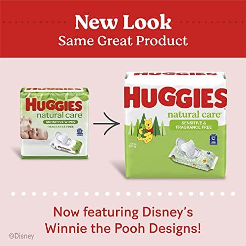 Комплект детски памперси и кърпички: Huggies Little Snugglers Размер на 1, 198 карата и салфетки за памперси Natural Care Sensitive, без