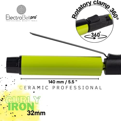 Маша за коса Electrobell Pro Waver Wang Стойност 1,1/4 инча 32 мм с Превръщането клип Професионални за Дълги на Къси Коса Керамични