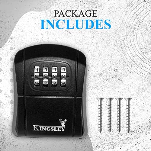 Кутия за Съхранение на ключове Kingsley QCH-807, Стенен монтаж, С възможност за нулиране на код, Водоустойчив Риэлторский Кутия