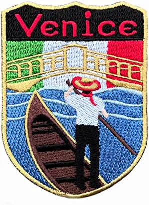 Нашивка Венеция Италия (3,5 инча), Изцяло Бродирани Желязо / Пришитый Иконата, Апликация за пътуване в Европа, Спомен за пътуване