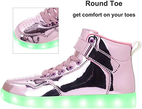 APTESOL Детски Обувки с Led Подсветка, Високи Стръмни USB Акумулаторни Мигащи Гуменки за Момчета и Момичета, Унисекс