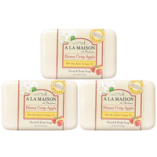 Сапун A LA MAISON Honey Crisp Apple Soap Bar 8,8 грама | 1 Опаковка е Напълно Естествен Сапун е Тройно Френски Смилане | Овлажнител за