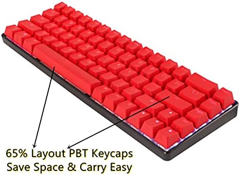 Ръчна детска клавиатура KKV с 68 клавишите RGB, 65% оформление, Компактни капачки за комбинации от PBT, мини-дизайн, 18 режима на RGB,