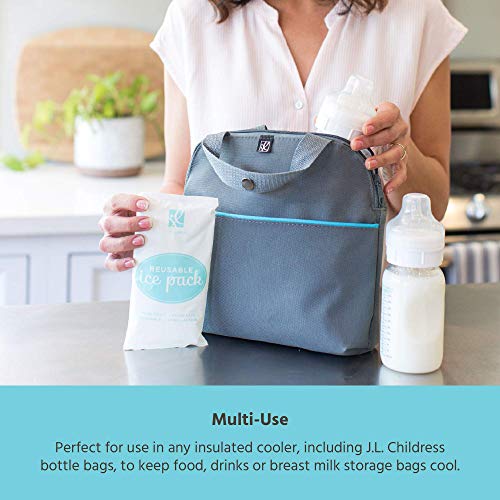 Многократна употреба пакети с лед J. L. Childress, идеални за кърма, бебешки бутилки и пакети за обяд, Безопасни за хранителни