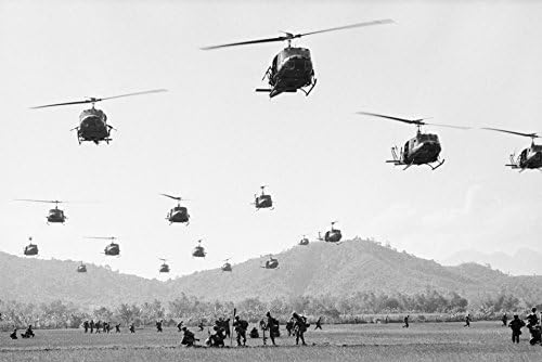 Исторически щампи с участието на Хеликоптери на Виетнамската война, 22 x 15 - Черно-бяла Фотоискусственная печат