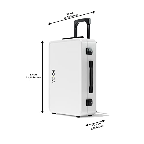 Пътна чанта за преносими конзоли POGA PRO Premium, с вкл. Количка и гейминг монитор ASUS 21,5 за Xbox One X - Бял