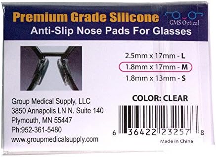 2 Чифта Прозрачни Нескользящих накладки за носа размер на 1,8 x 17 мм за очила от XOXO Optical - Силикон премиум-клас