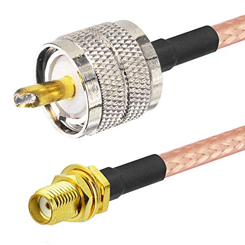 Радиолюбительский кабел с ниски загуби, Радиочестотни Коаксиален кабел, Свързващ коаксиален проводник RG142 UHF-щекер към SMA-штекеру за