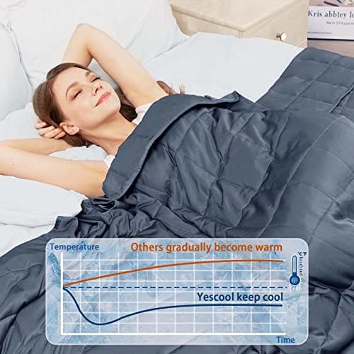 охлаждащи утяжеленные одеяла yescool, Меки Плътни одеала за сън възрастни и тийнейджъри (15 кг, 60 x80, Queen Size), Класно дышащее